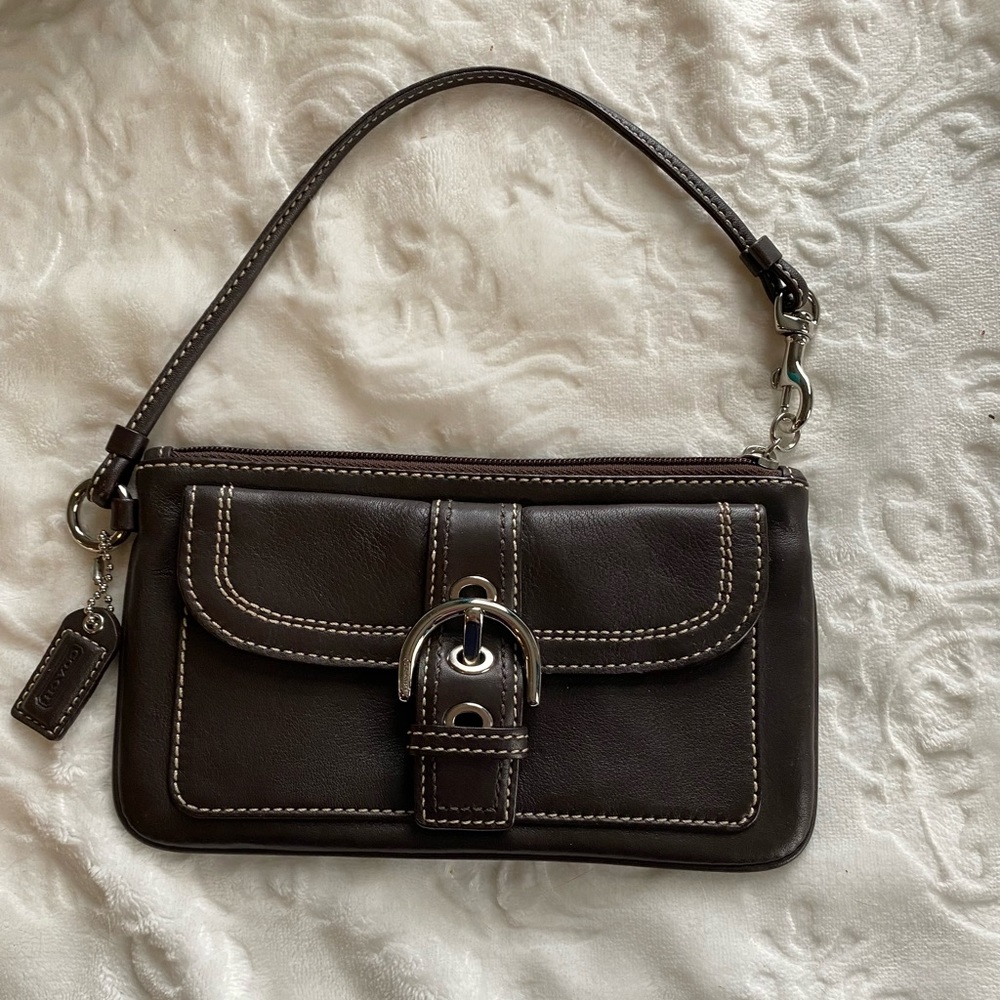 Coach leather wristlet